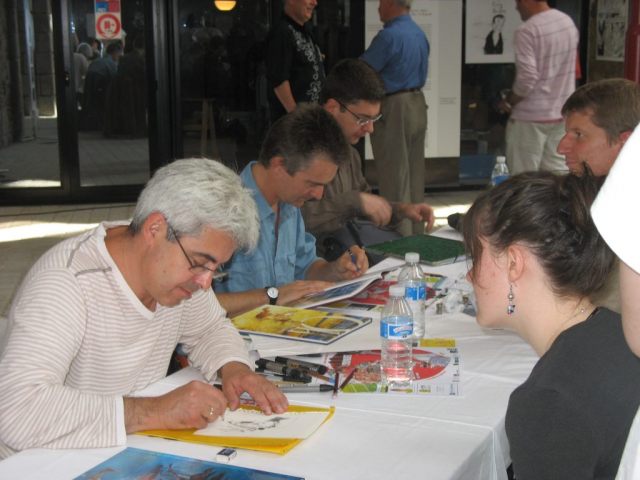 Patrick Prugne, Emmanuel Lepage et Laurent Bordier en dédicace