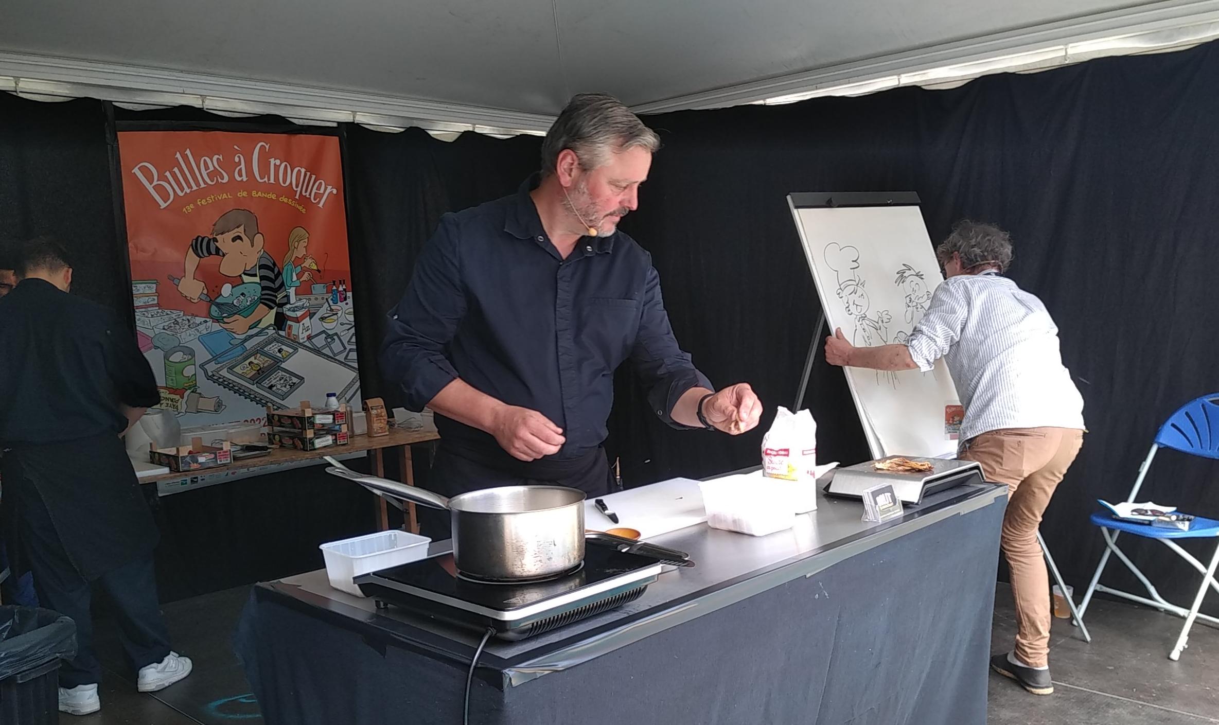 Démonstration culinaire du Chef Jean-Jacques Monfort avec Christophe Lazé